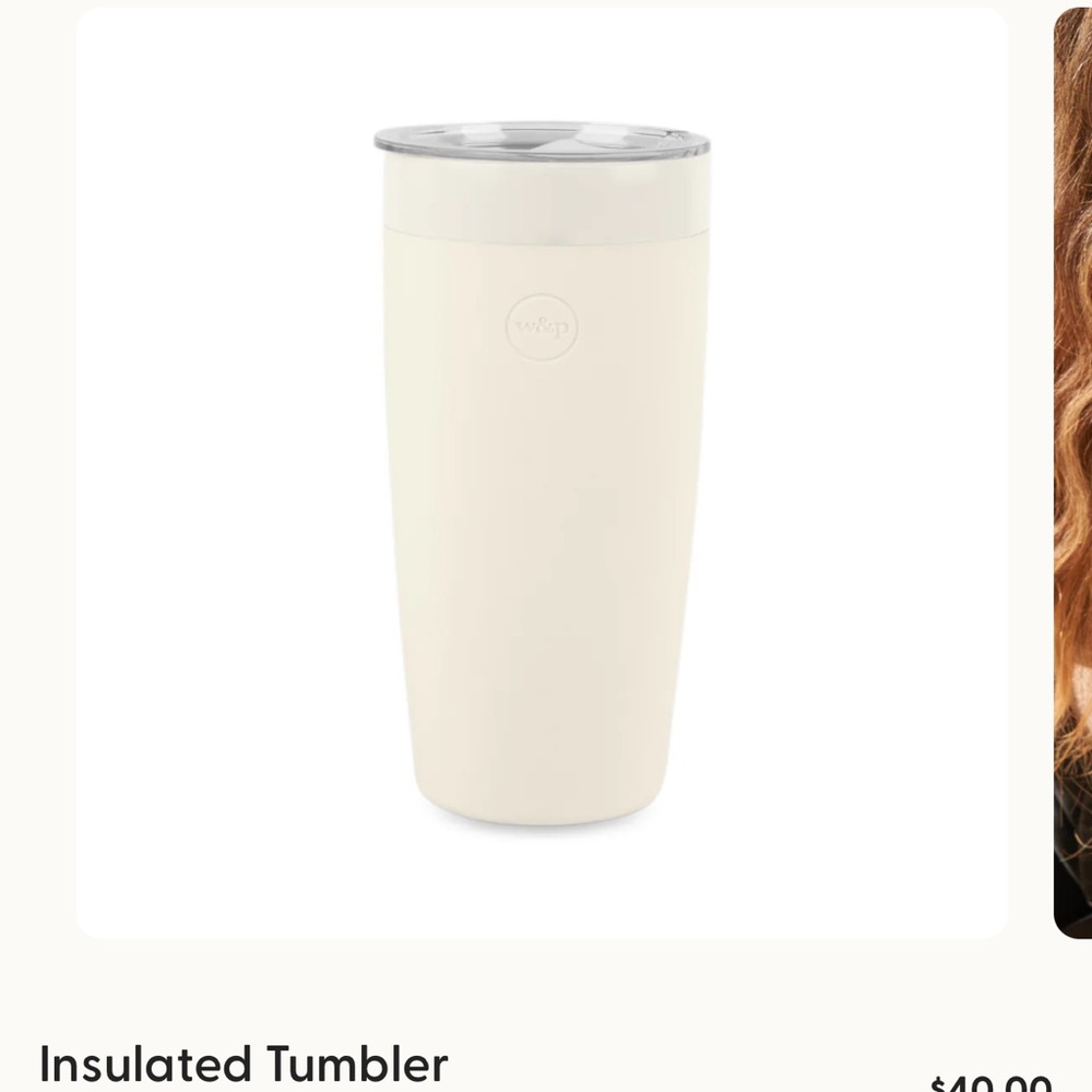 NWT Porter Cream Insulated Tumbler 20oz